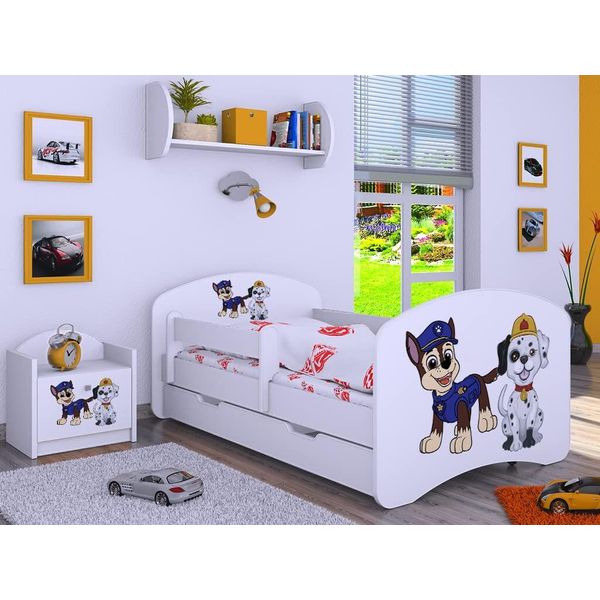 Bdw Culla Super Dogs, Culla Per Bambini, Bianco (Motivo 1), 140 X 70 Cm-image