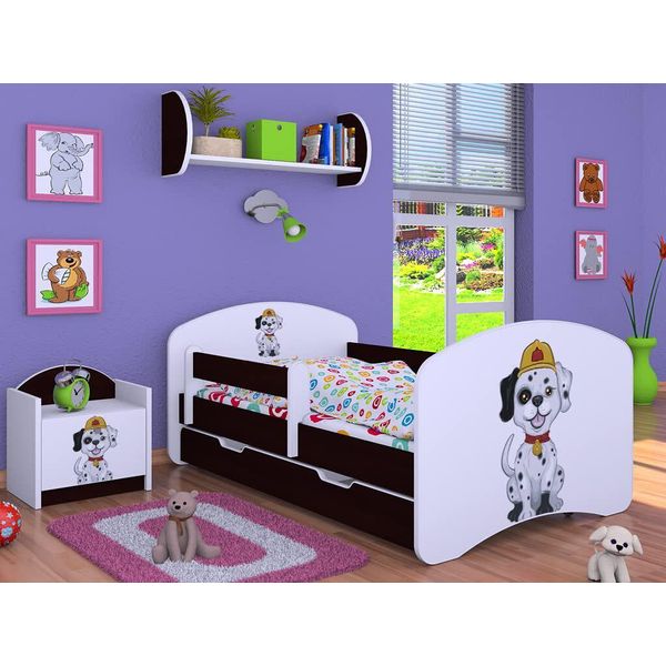 Bdw Culla Super Dogs, Culla Per Bambini, Wengé (Motivo 2), 180 X 90 Cm-image