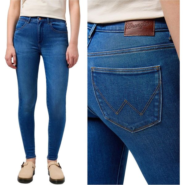 Wrangler, Jeanshosen, Slim Fit, High Rise Skinny, L28 L30, Blau, Jeans, Baggyjeans, Buggy-image