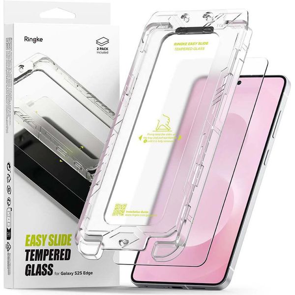 Ringke Easy Slide 2-Pack Vetro Temperato Per Samsung Galaxy S25 Edge - Trasparente-image