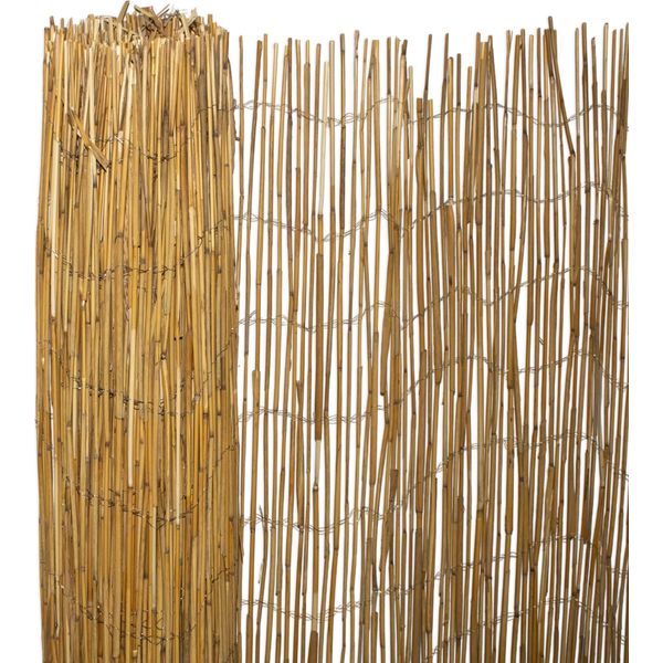 3.06 Frangivento Naturale In Canne - Circa 100 X 500 Cm - Schermo Naturale Per La Privacy (Piccolo)-image