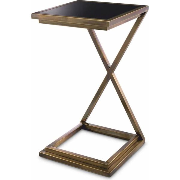 Casa Padrino Tavolino Ottone Vintage / Nero H. 60 Cm - Mobili-image
