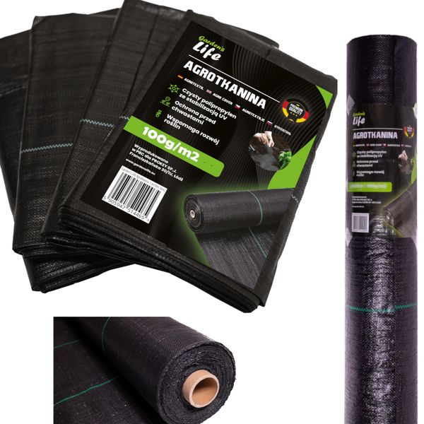 Agrotextil, Vello Per Erbacce Nero 1,1X10M - 100G/M² Resistente Ai Raggi Uv - Tappetino Di Protezione Dalle Erbacce - Vello Di Per Giardini E Paesaggi-image