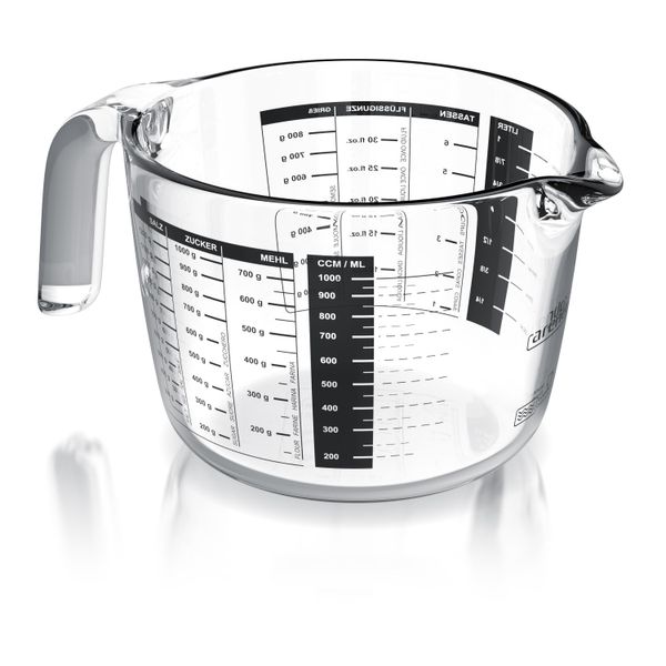 Caraffa Dosatrice Arendo Caraffa Dosatrice In Vetro Da 1 Litro, Vetro Borosilicato, Lavabile In Lavastoviglie, Recipiente Per Mescolare, Vetro, Scala Precisa, Resistente Al Calore, Adatta Al Microonde, 1000 Ml-image