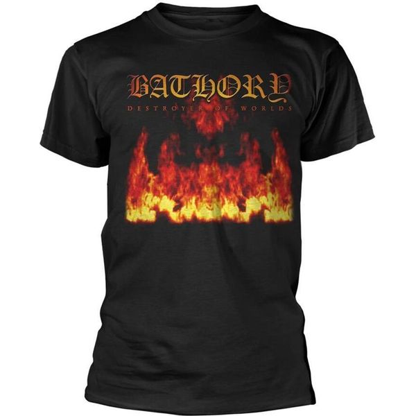 Bathory - Maglietta "Destroyer Of Worlds"" Per Uomo/Donna Unisex PH4132 (S) (Nero)"-image