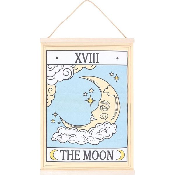 Something Different - Appendiabiti Da Parete "La Luna"", Vecchie Carte Dei Tarocchi SD9934 (Taglia Unica) (Bianco/Blu/Giallo)"-image