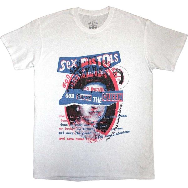 Sex Pistols - Maglietta "God Save The Queen"" Per Uomo/Donna Unisex RO13421 (L) (Bianco)"-image
