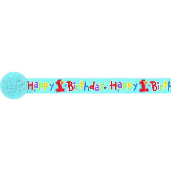 Amscan - Festoni "Happy 1St Birthday"", Carta Crespa SG38356 (Taglia Unica) (Multicolore)"-image