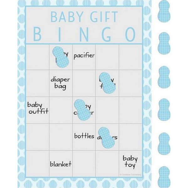 Creative Party - Gioco Del Lotto "Little Peanut"", Baby Shower - Scatola Di Cartone SG36365 (Taglia Unica) (Blu/Bianco)"-image