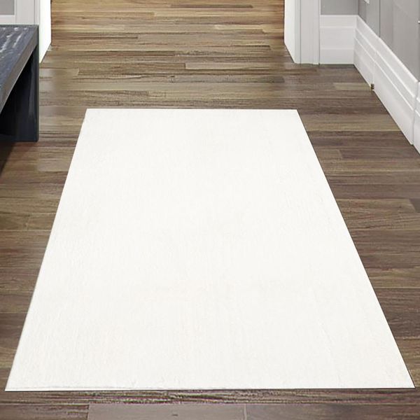 Tappeto Da Salotto Monocolore Di Facile Manutenzione Dal Design Moderno In Color Crema Dimensioni - 160 X 220 Cm-image