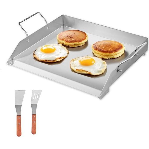 Pentole Per Barbecue - Padella Per Grigliare In Acciaio Inox - Piastra Per Grigliare 448X370 Mm - Attrezzatura Per Grigliare In Acciaio Inox-image