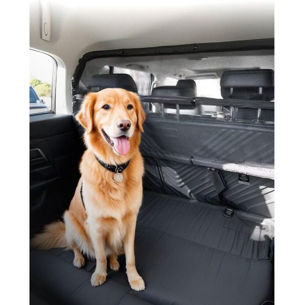 Barriera Per Cani Auto 116Cm - Barriera Per Autocarro - Barriera Per Animali Domestici - Divisorio Per Auto Per Cani-image