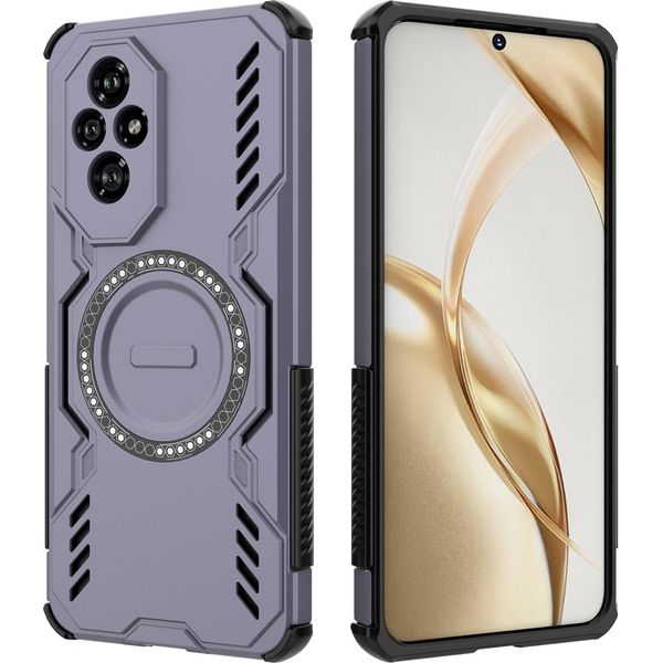 Custodia Magnetica Per Honor 200, Paraurti Ibrido In Pc E Tpu, Prese D'aria Per La Dissipazione Del Calore Custodia Viola-image