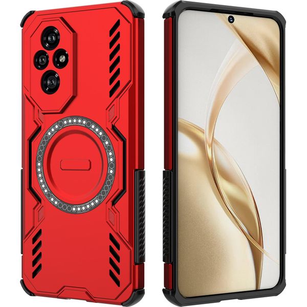 Custodia Magnetica Per Honor 200, Paraurti Ibrido In Pc E Tpu, Prese D'aria Per La Dissipazione Del Calore Custodia Rossa-image