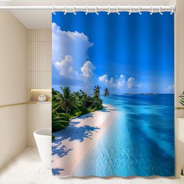 Tenda Da Bagno Decorativa Impermeabile E Resistente Alla Muffa, Come Tenda Da Doccia, Divisorio Per La Stanza O Tenda Per La Porta, Dimensioni: 180X180Cm, Stile 4-image
