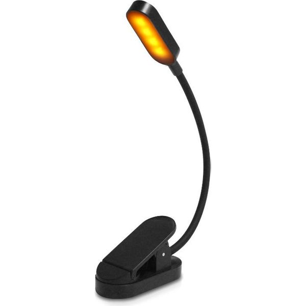 Inf Luce Da Libro Nera - Lampada Da Lettura A Led Con Clip Per Studenti Nero-image