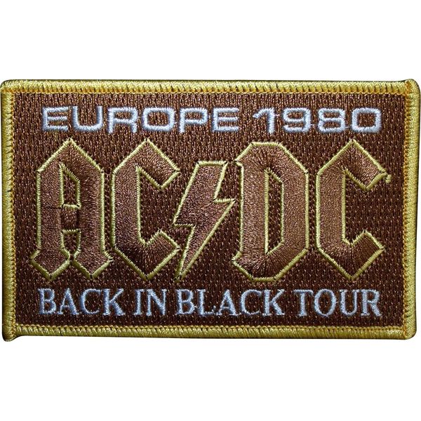 Ac/Dc - Toppa Da Stirare "Europe 1980 Back In Black Tour"" RO13684 (Taglia Unica) (Marrone/Oro)"-image