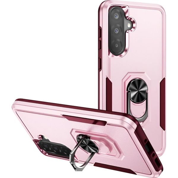 Avizar, Cover Galaxy A36 Antiurto Con Supporto Ad Anello Magnetico, Oro Rosa-image