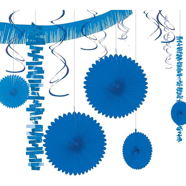 Amscan - Foil - Decorazione Murale, Carta SG38375 (Taglia Unica) (Blu)-image