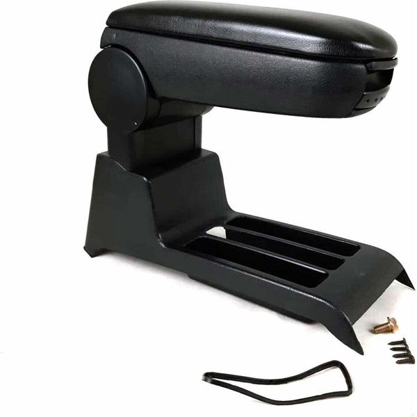 Bracciolo Centrale Bracciolo Console Centrale Per Vw Polo 2001-2009 Finto Cuoio Abs Nero-image