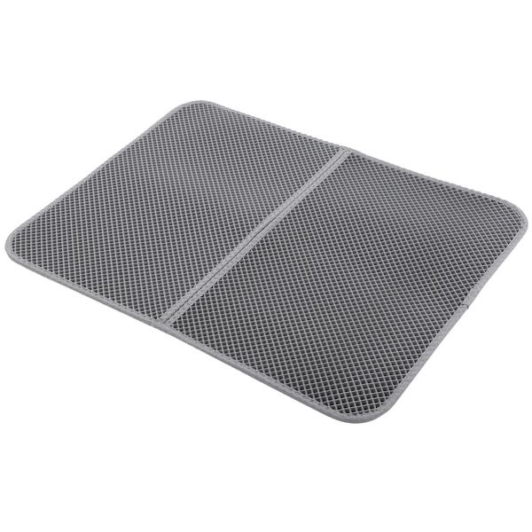 Eva Doppio Strato Lettiera Gatto Antiscivolo Morbido Pad Di Controllo Lettiera (Grigio L)-image