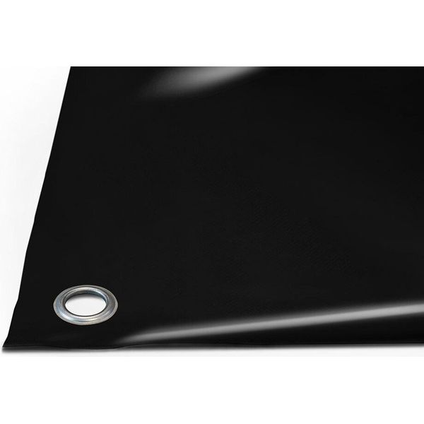 Telone Per Camion In Pvc 900G/M² (3M X 7M, Occhielli Rotondi Da 20Mm, Nero RAL9005) Al Metro Con/Senza Occhielli Telone Per Tetti Telone Per Camion Industriali Telone Per Campeggi Telone Di Protezione Telone Di Legno-image