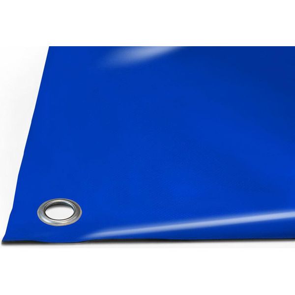 Telone Per Camion In Pvc 900G/M² (3M X 7M, Occhielli Rotondi Da 20 Mm, Blu RAL5002) Al Metro Con/Senza Occhielli Telone Per Tetti Telone Per Camion Industriali Telone Per Campeggi Telone Di Protezione Telone Di Legno-image