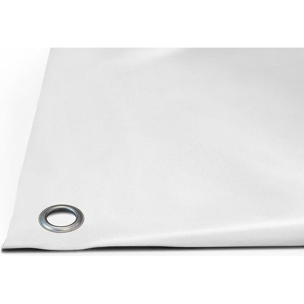 Telone Per Camion In Pvc 900G/M² (3M X 2M, Occhielli Rotondi Da 20Mm, Bianco RAL9010) Al Metro Con/Senza Occhielli Telone Per Tetti Telone Per Camion Industriali Telone Per Campeggi Telone Di Protezione Telone Di Legno-image