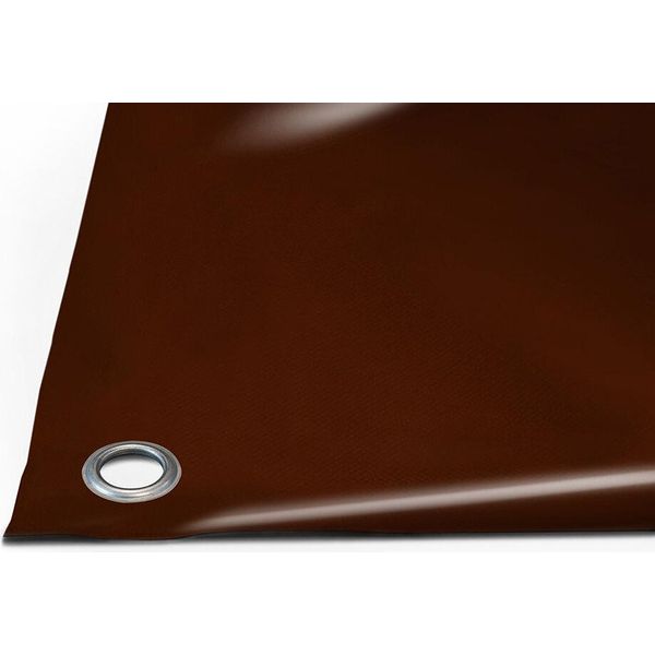 Telone Per Camion In Pvc 900G/M² (3M X 7M, Occhielli Rotondi Da 20Mm, Marrone RAL8017) Al Metro Con/Senza Occhielli Telone Per Tetti Telone Per Camion Industriali Telone Per Campeggi Telone Di Protezione Telone Di Legno-image