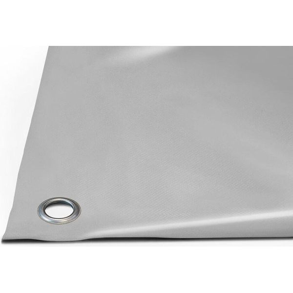Telone Per Camion In Pvc 900G/M² (3M X 6M, Occhielli Rotondi Da 20Mm, Grigio RAL7038) Al Metro Con/Senza Occhielli Telone Per Tetti Telone Per Camion Industriali Telone Per Campeggi Telone Di Protezione Telone Di Legno-image