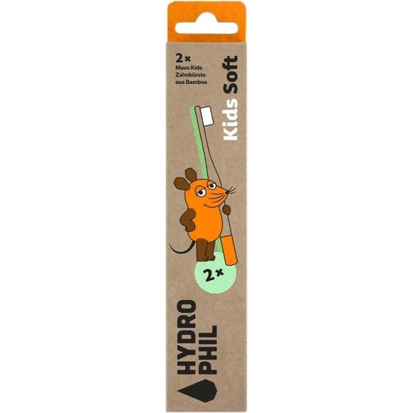 Spazzolino Da Denti In Bambù Per Bambini Morbido - Mouse Orange 2 Pz.-image