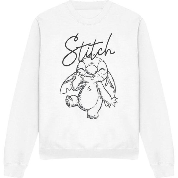 Lilo & Stitch - Felpa Girocollo "Sketchy Surprise"" Per Uomo/Donna Unisex TV19812 (M) (Bianco)"-image