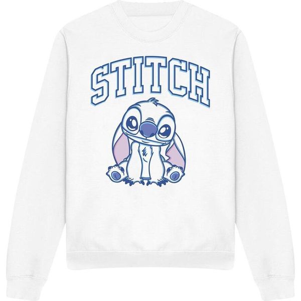 Lilo & Stitch - Felpa Girocollo "Collegiate"" Per Uomo/Donna Unisex TV19826 (Xl) (Bianco)"-image