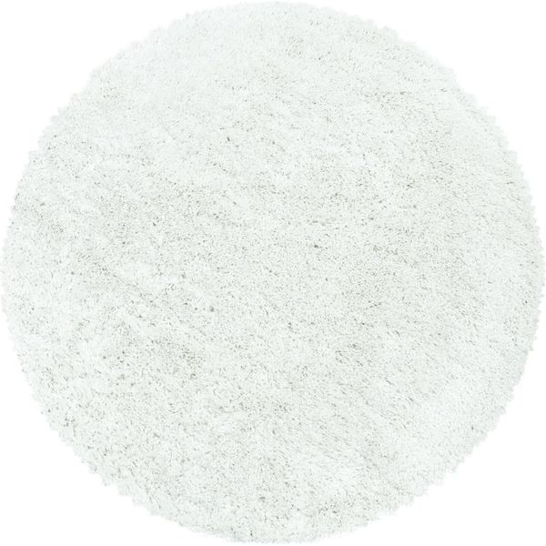 Tappeto A Pelo Alto Fluffy White 200 Cm Rotondo-image