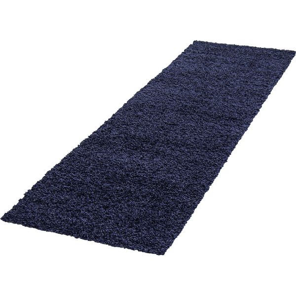 Tappeto A Pelo Alto Life Blu Navy 80 X 250 Cm-image