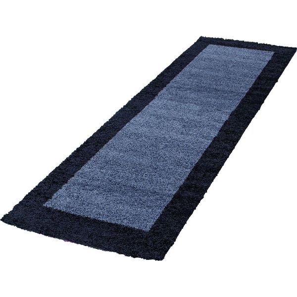 Tappeto A Pelo Alto Life Blu Navy 80 X 250 Cm-image