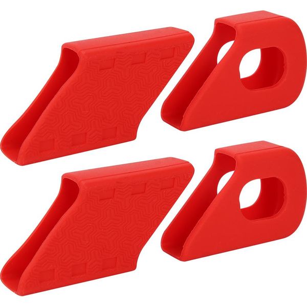 4 Protezioni In Silicone Per Le Pedivelle, Protezioni Per Le Pedivelle Della Bicicletta In Rosso, Accessori Antigraffio-image