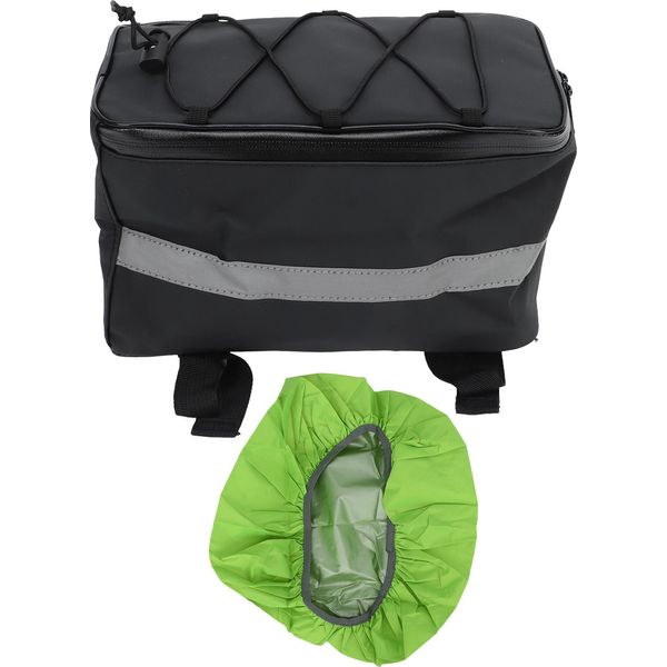 Borsa Portapacchi Posteriore Per Bicicletta Impermeabile Riflettente Con Grande Capacità Con Copertura Antipioggia Per Bici All'aperto 8L-image