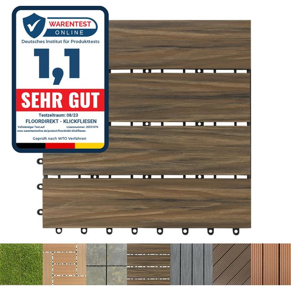 Piastrelle Piastrelle Per Terrazzi Piastrelle Per Balconi Piastrelle Resistenti Alle Intemperie Mix Teak 30 X 30 Cm 1 Pezzo-image