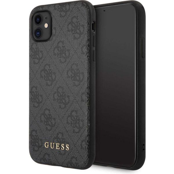 Guess Guhcn61G4Gfgr Iphone 11 / Xr 6,1Szary/Grigio Custodia Rigida 4G Metallo Oro Logo-image
