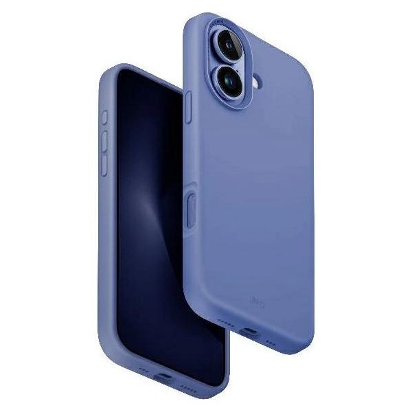 Uniq Custodia Lino Hue Iphone 16 6.1Magclick Ricarica Niebieski/Blu Perlato-image