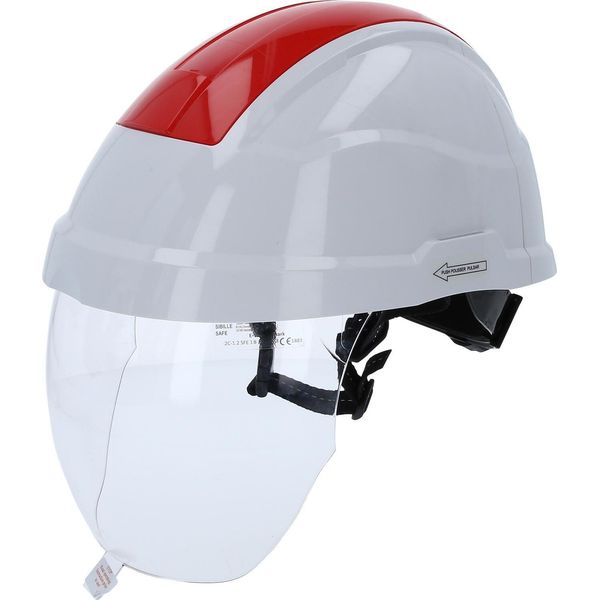 Ks Tools Elmetto Di Sicurezza Con Protezione Per Il Viso Rosso - 117.0137-image