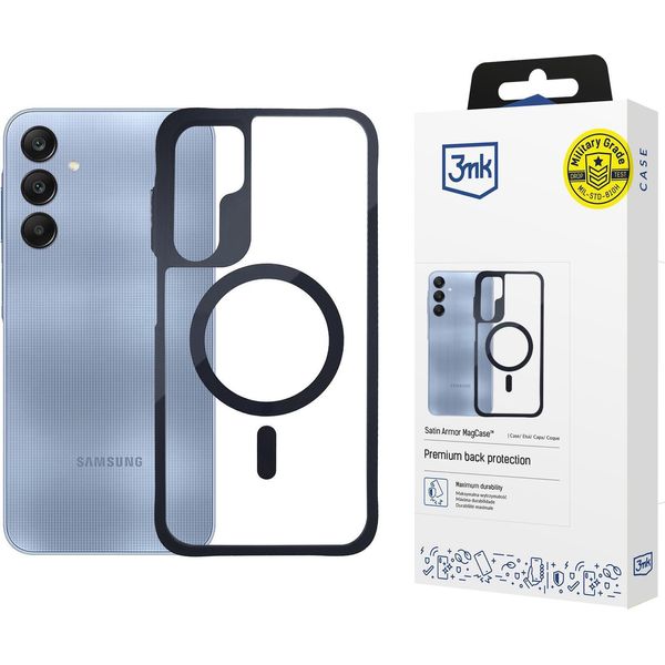 3Mk Copertura Protettiva Satin Armor Magcase Cover Per Samsung Galaxy A25 5G Copertura Posteriore Trasparente Compatibile Con Magsafe-image