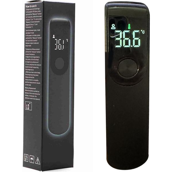 Termometro Della Fronte Nero Mini Portatile Senza Contatto A Infrarossi Termometro Elettronico Portatile Per La Casa-image