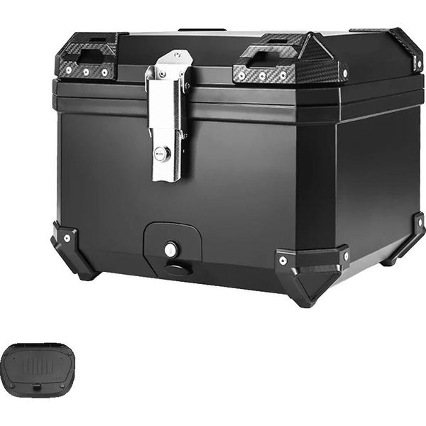Box Posteriore Per Moto, Capacità 45L, Struttura Impermeabile, Box Nero 45L-image