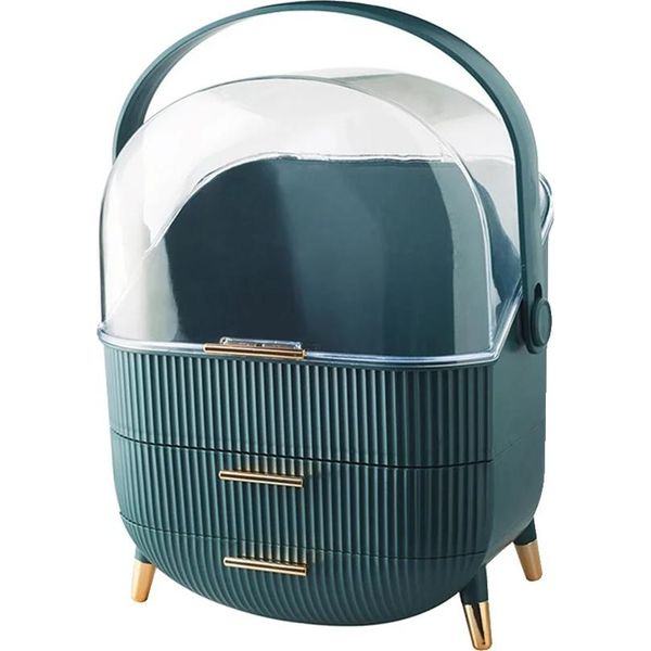 Organizzatore Per Il Trucco, Design Elegante, Ampio Spazio Di Archiviazione, Antipolvere E Impermeabile, Verde-image