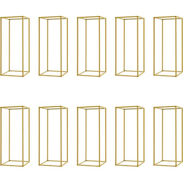 Portafiori, Forma Rettangolare, Stile Moderno, Set Da 10 Pezzi, Oro, M-image