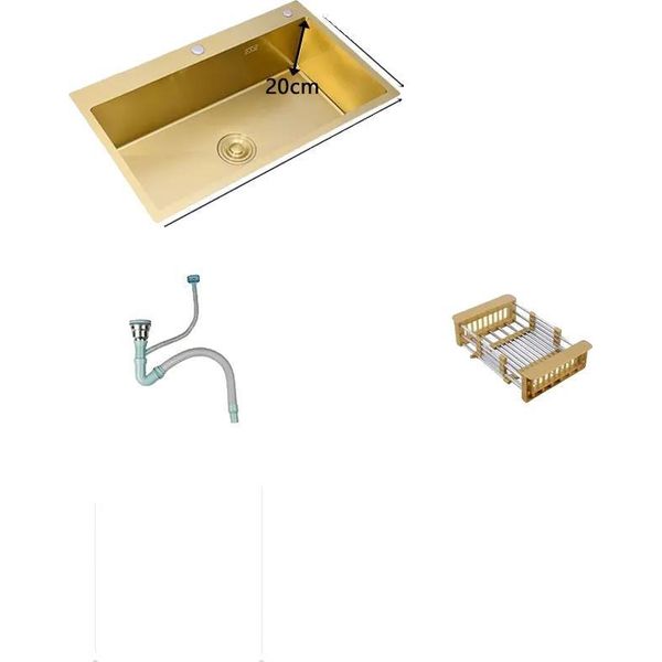 Lavello Da Cucina Golden, Vasca Singola, Da Appoggio, Rettangolare, 53X43 A-image