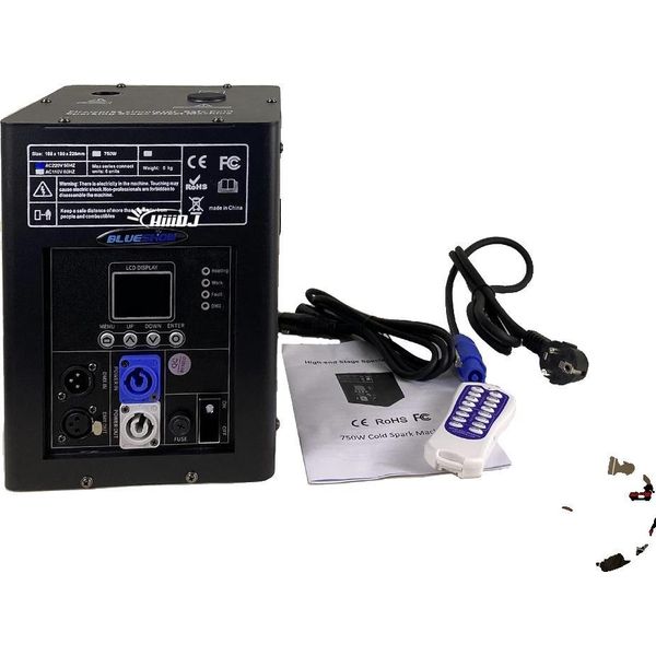 Macchina A Scintilla Fredda, Potenza 750W, Controllo Dmx, Altezza Di Spruzzo Regolabile, 1 Macchina, Nero-image