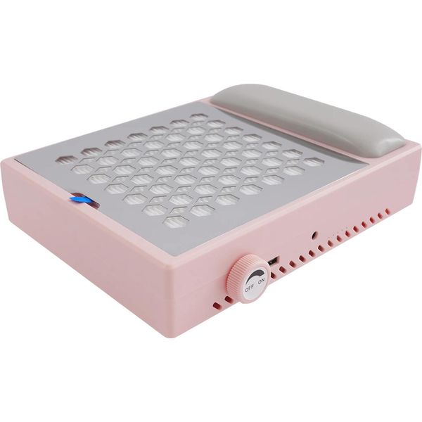 Aspiratore Per Unghie, Potenza 56W, Potenza Di Aspirazione Regolabile, Design Ergonomico, Rosa-image
